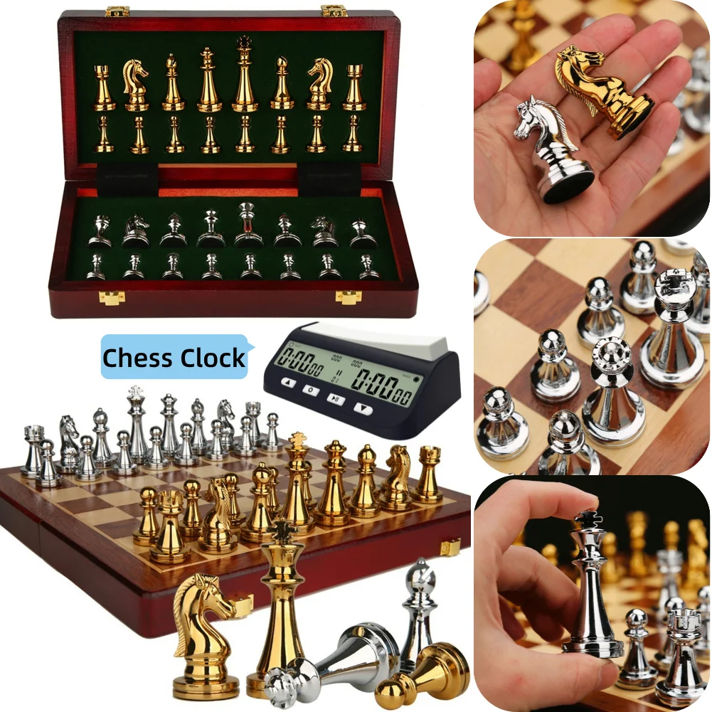Magnetic Travel Chess - Metal Medieval Chess Set with High