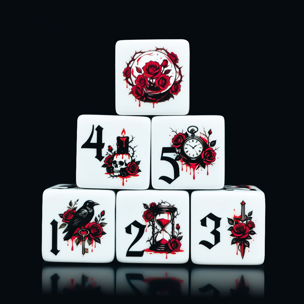 12Pcs Gothic Rose 16MM Printed - Board Game Dnd 评论和价格