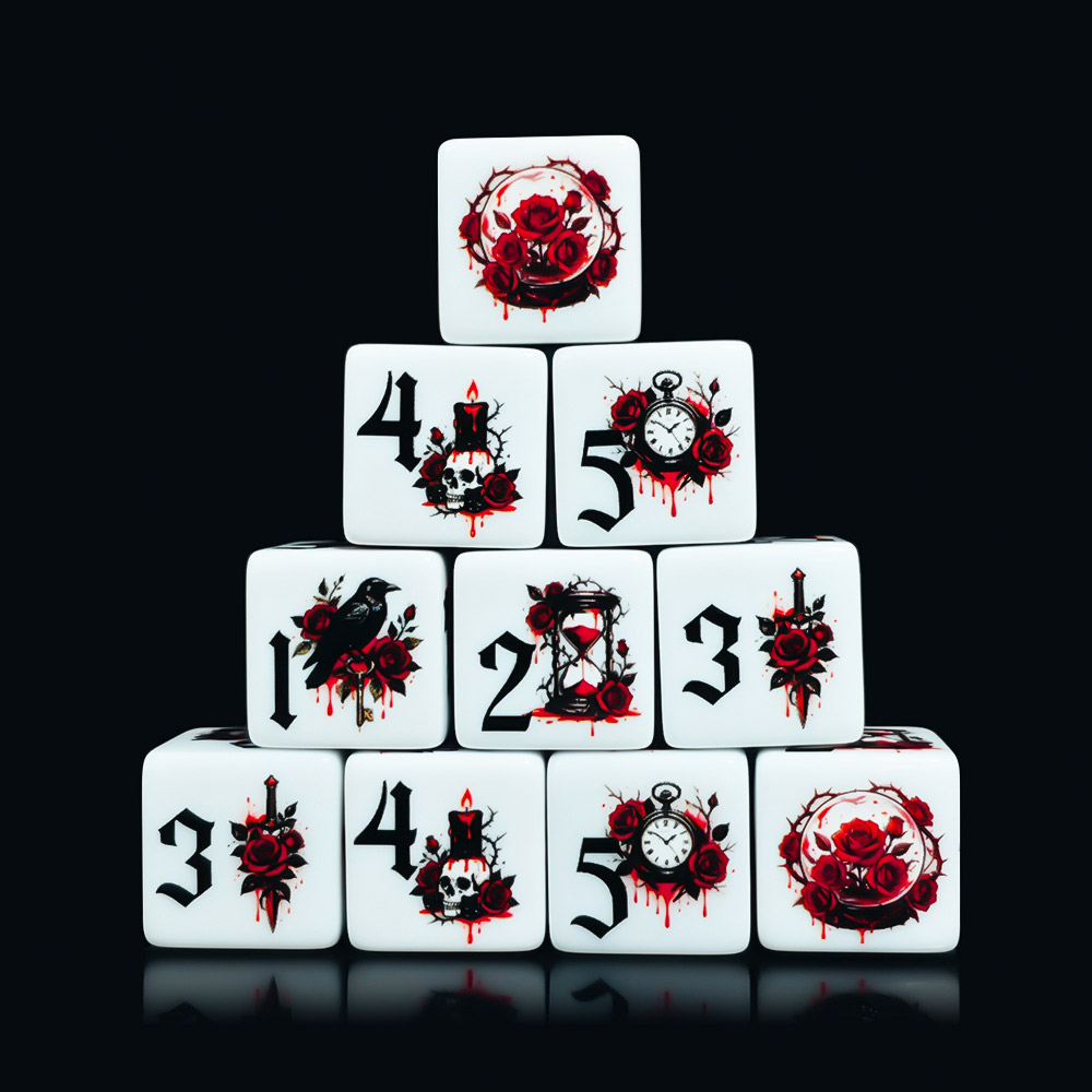 12Pcs Gothic Rose 16MM Printed - Board Game Dnd 评论和价格