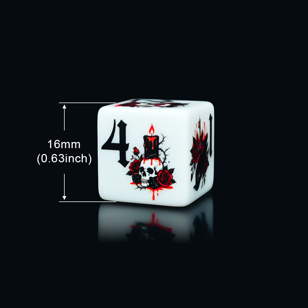12Pcs Gothic Rose 16MM Printed - Board Game Dnd 评论和价格