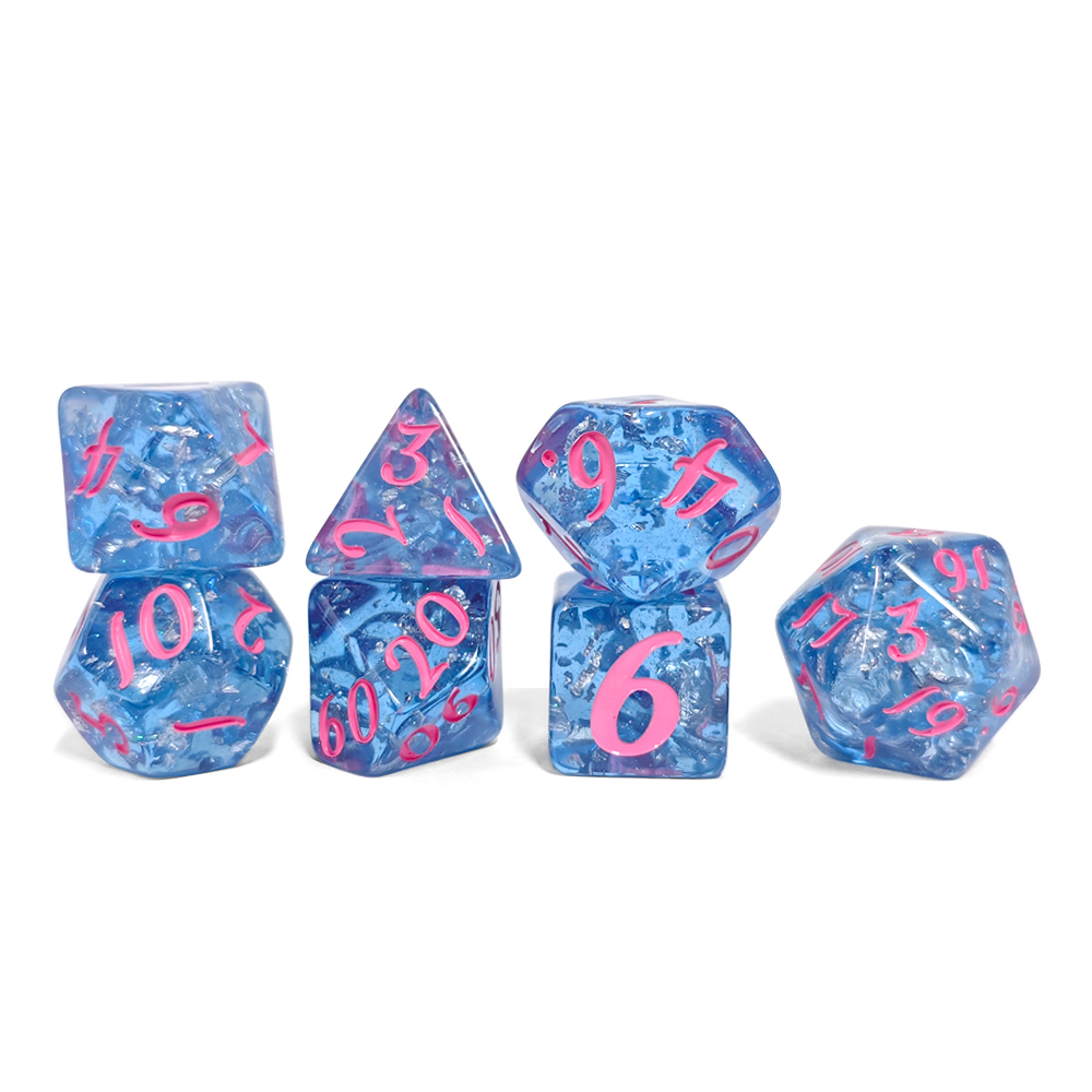 7Pcs/set Blue Color Resin Dice - Board Game Dnd 评论和价格