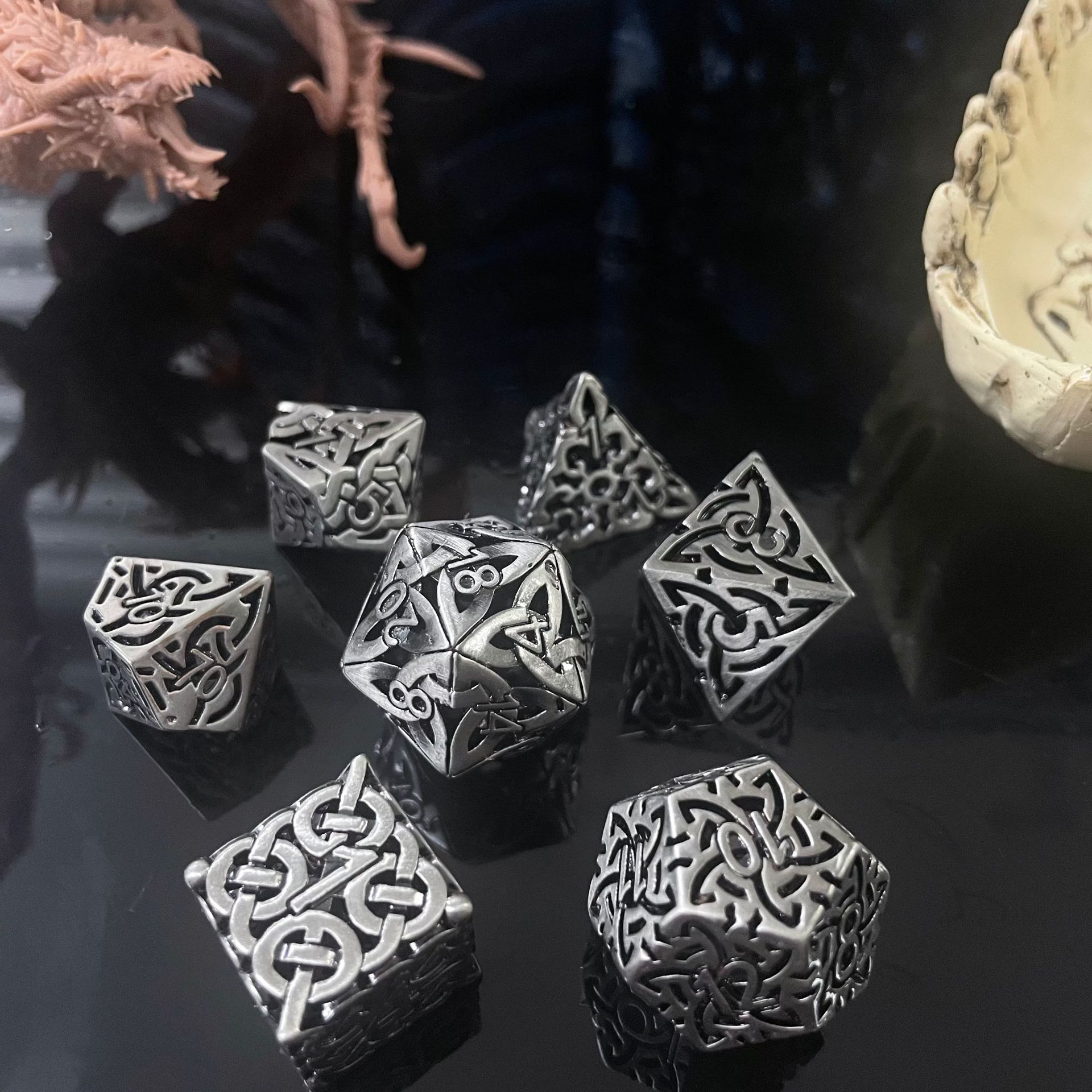 7 Pcs Cosplay D4-D20 DND Brass - Board Game Dnd 评论和价格