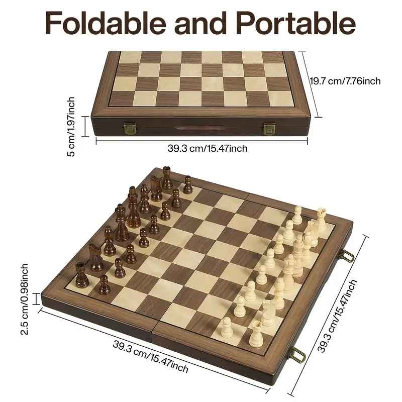 39.3cm/15.47inch magnetic wood - Magnetic Travel Chess 评论和价格