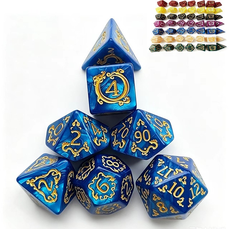 7Pcs Dragon Pattern Polyhedral - Board Game Dnd 评论和价格