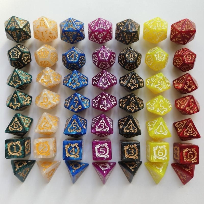 7Pcs Dragon Pattern Polyhedral - Board Game Dnd 评论和价格