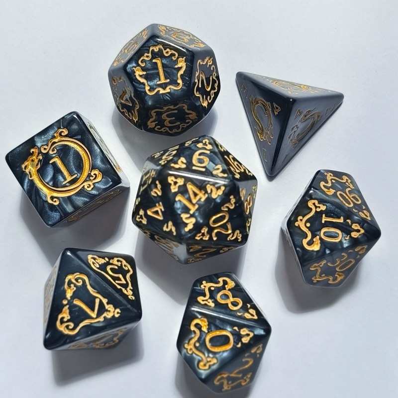 7Pcs Dragon Pattern Polyhedral - Board Game Dnd 评论和价格
