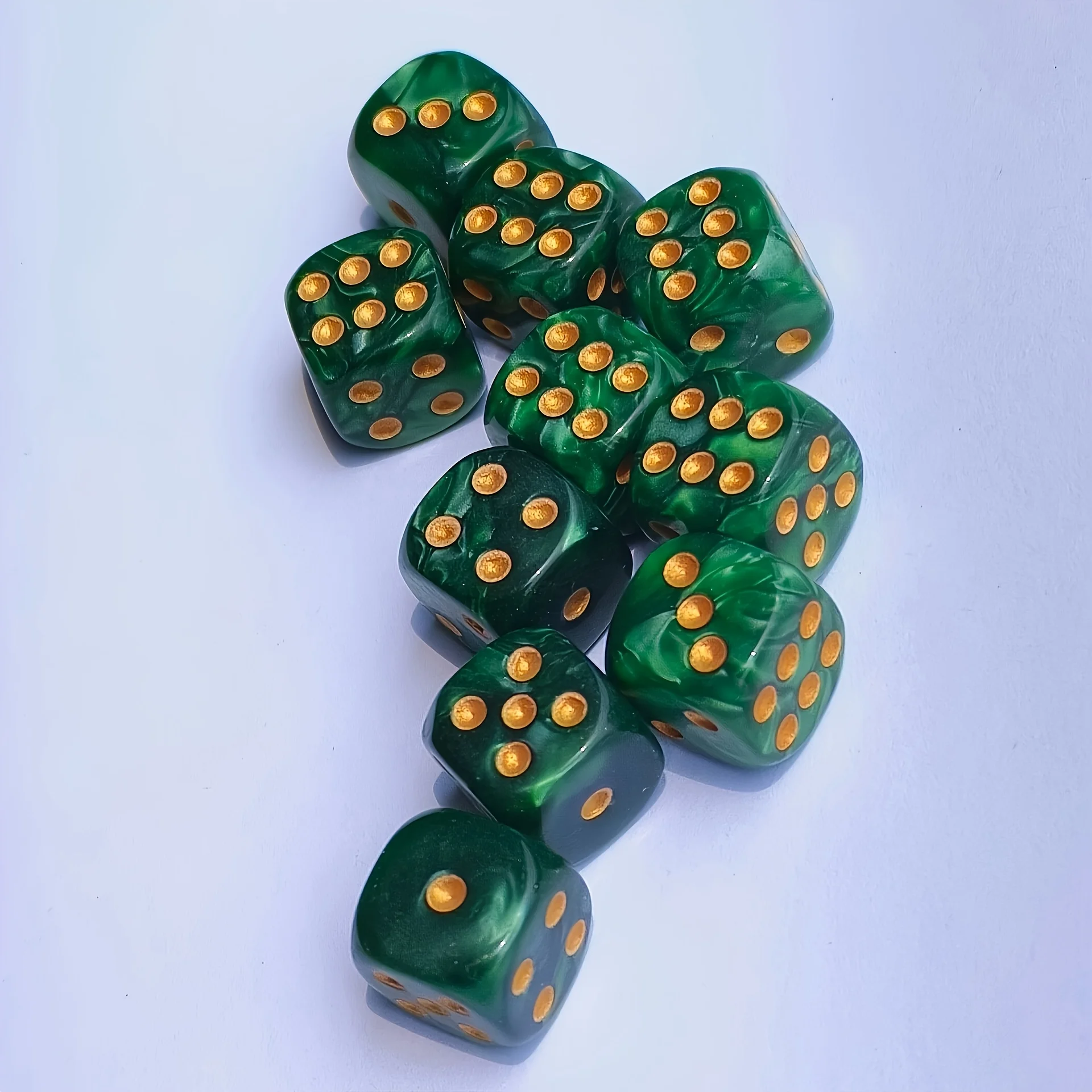 10Pcs 12mm Pearl Swirl D6 Dice - Board Game Dnd 评论和价格