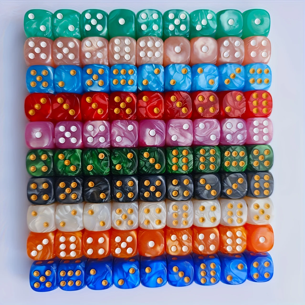 10Pcs 12mm Pearl Swirl D6 Dice - Board Game Dnd 评论和价格