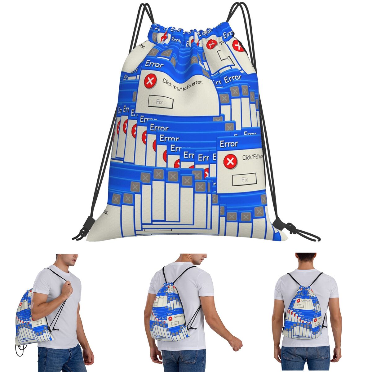 Windows Xp Error Tiled Backpac - Tile Bag Drawstring 评论和价格