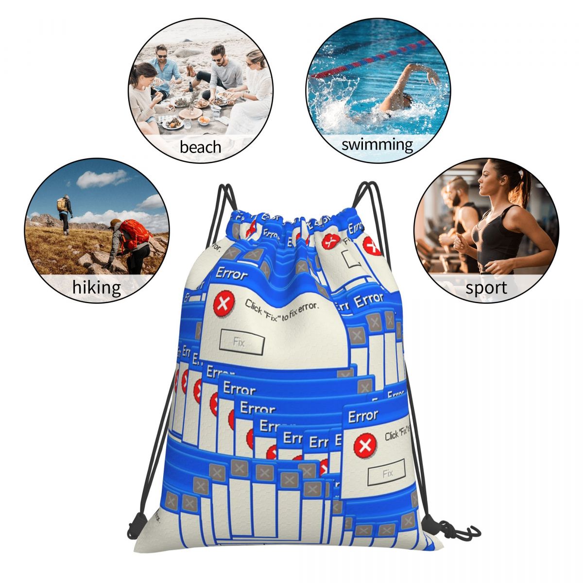 Windows Xp Error Tiled Backpac - Tile Bag Drawstring 评论和价格