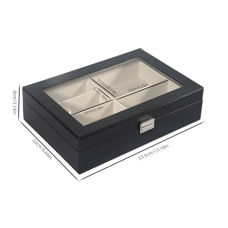 Black 6-Compartment Eyeglass S - Token Tray Organizer 评论和价格
