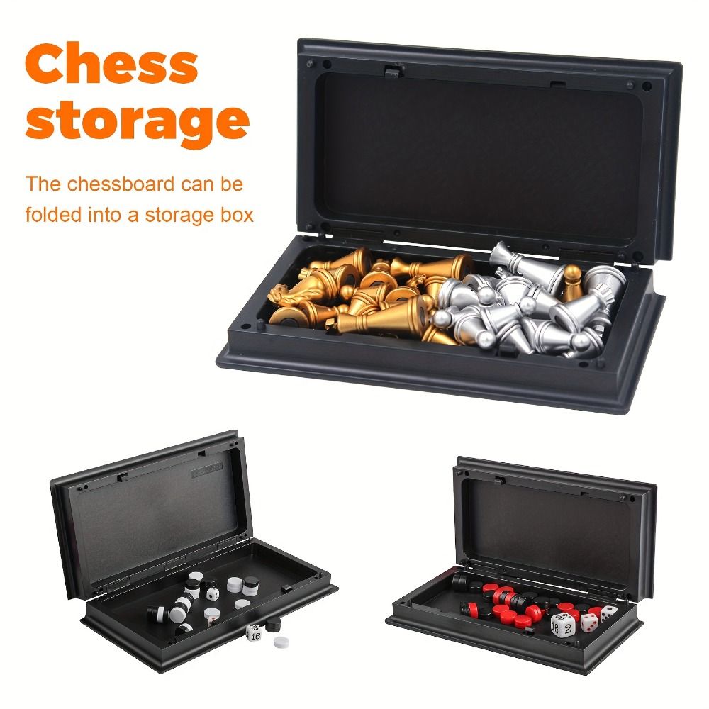 Gold Silver Mini Chess Set Fol - Magnetic Travel Chess 评论和价格