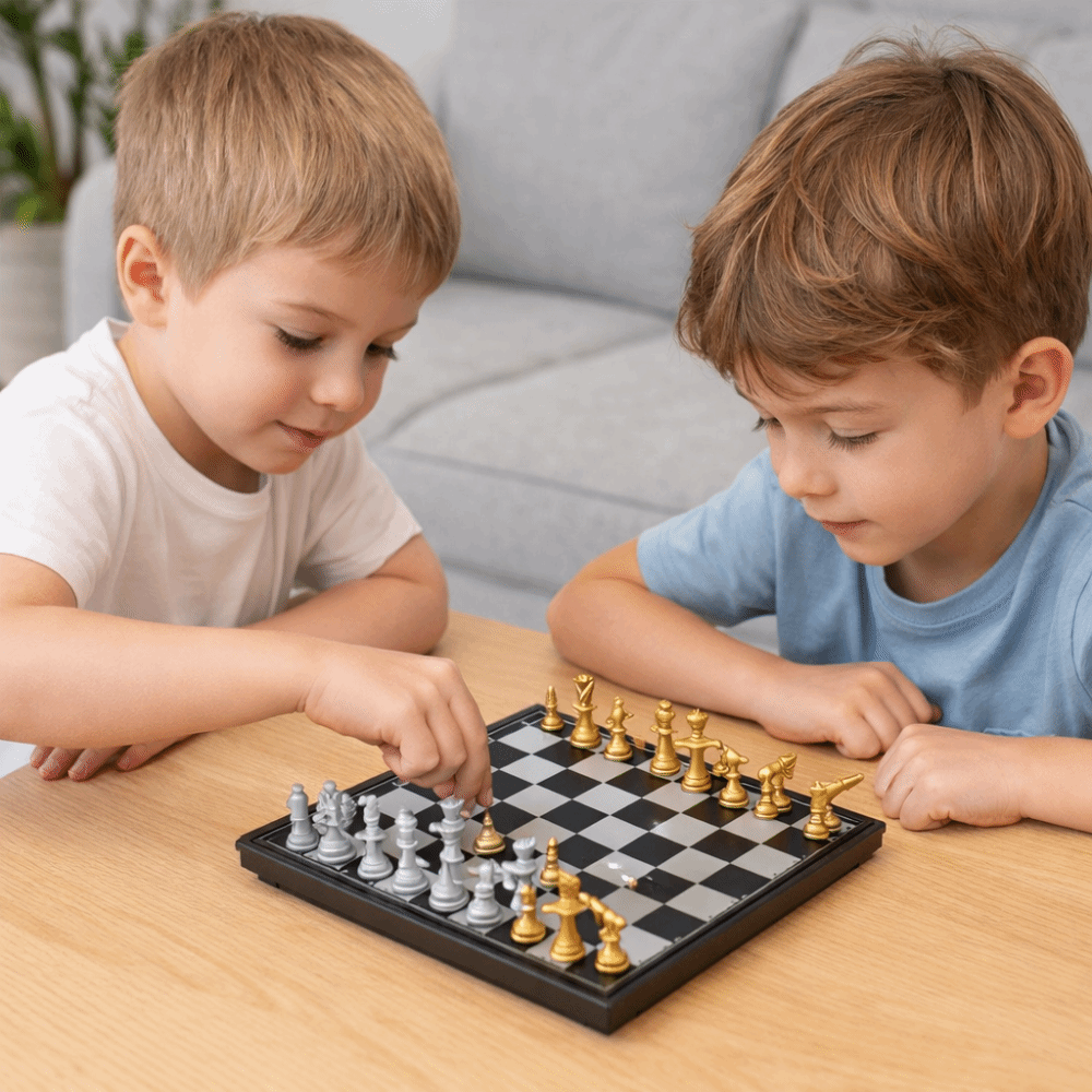 Gold Silver Mini Chess Set Fol - Magnetic Travel Chess 评论和价格