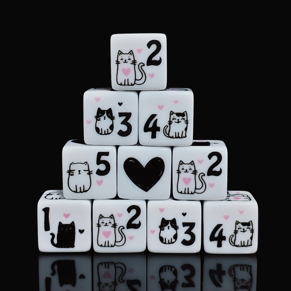 12Pcs/Set 16mm Cute Cat Dice,  - Board Game Dnd 评论和价格