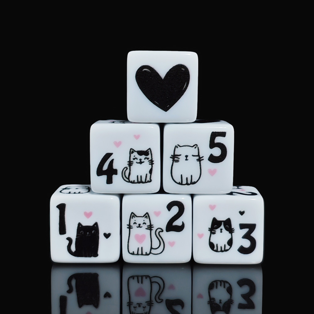 12Pcs/Set 16mm Cute Cat Dice,  - Board Game Dnd 评论和价格