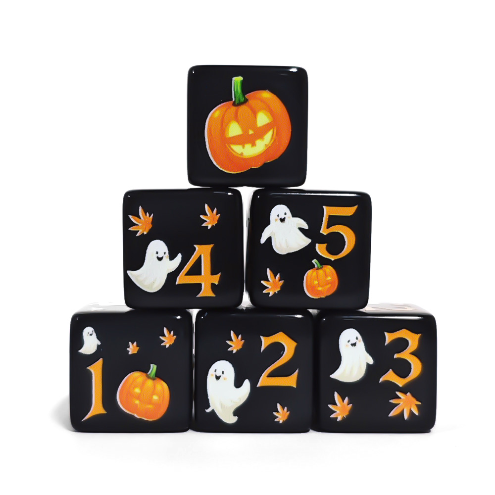 100Pcs 16MM D6 Printed Acrylic - Board Game Horror 评论和价格