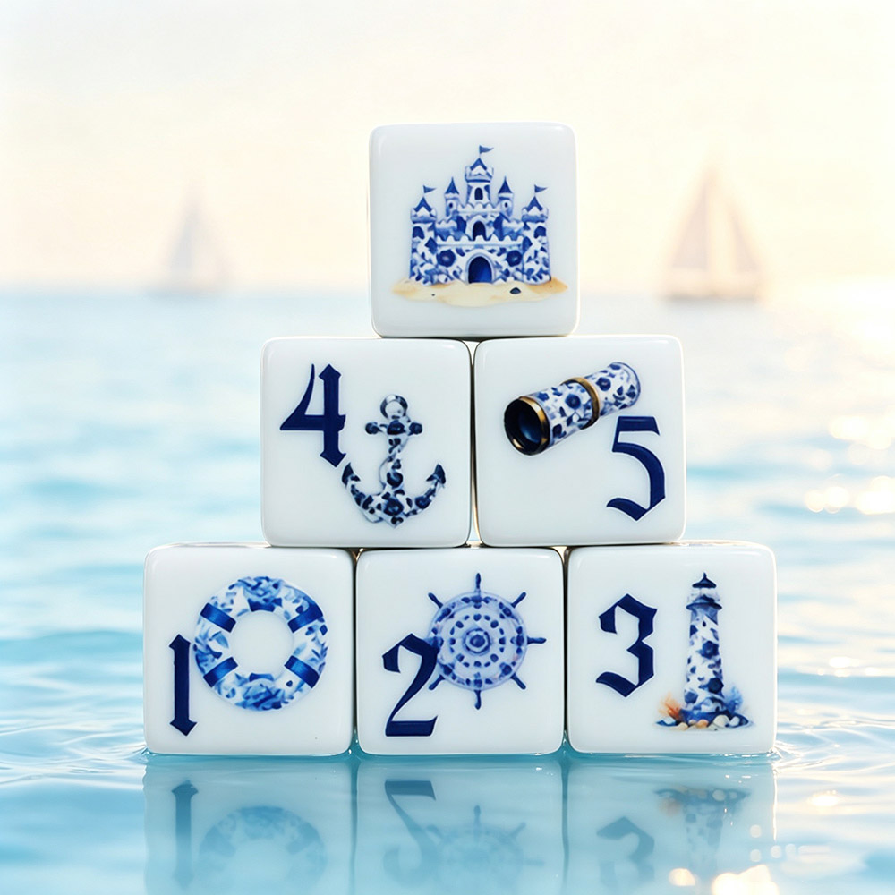 12Pcs Blue Nautical 16MM Print - Board Game Dnd 评论和价格