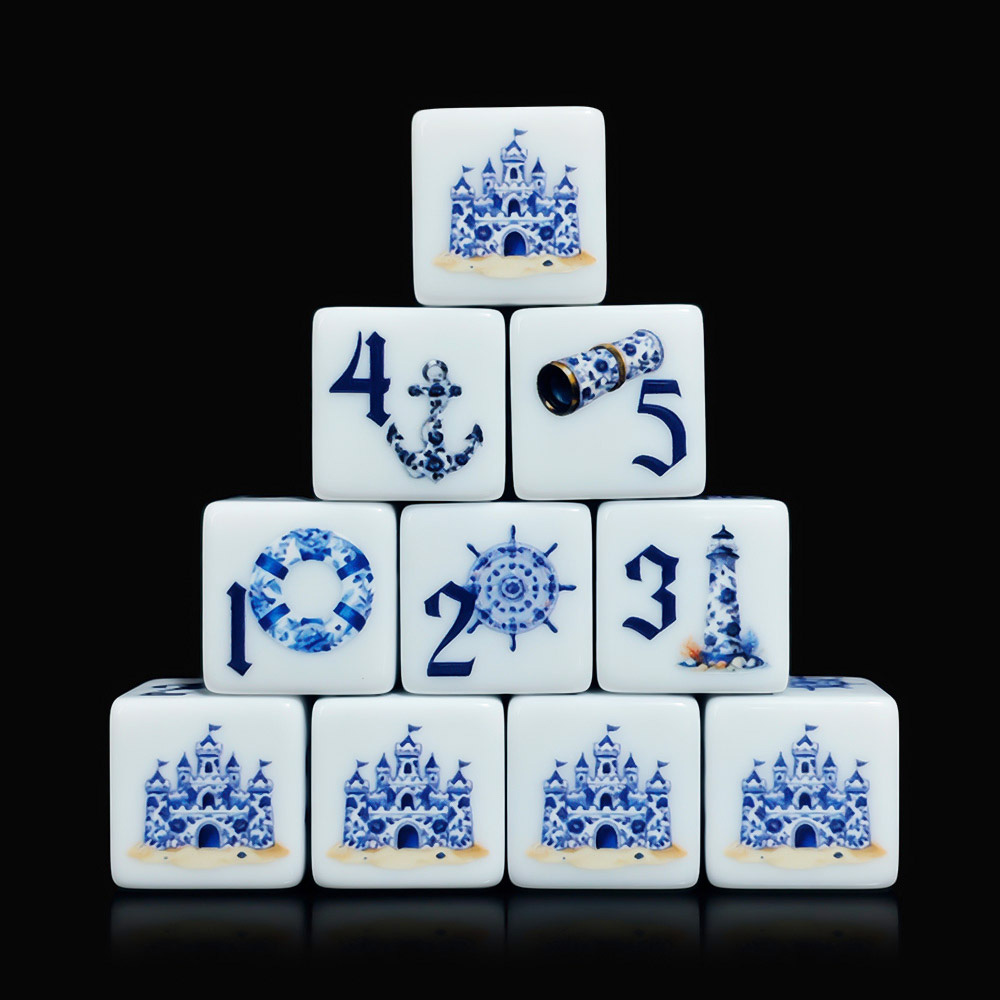 12Pcs Blue Nautical 16MM Print - Board Game Dnd 评论和价格
